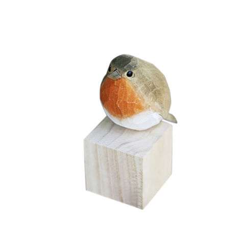 Carved Wooden Bird Ornaments Basswood Painted Decorative Indoor and Outdoor Crafts Ornaments Holiday Gifts (1/5)