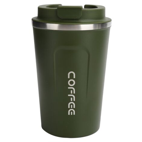 380ml Vacuum Mug DoubleLayer Stainless Steel Spill Proof Portable Car Coffee Cup(Green ) (1/5)