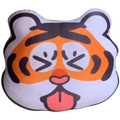 Double Sided Sofa Cushion Fat Tiger Shaped Decoration Plush Toy Pillow for Home Year of The Tiger Gift Naughty Tiger 48cm (1/5)