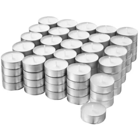 100 Packs Unscented Tea Lights Candles 4 Hour Smokeless Dripless Mini Paraffin Tealight Candles Set for Weddings White (1/5)