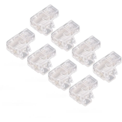 8Pcs 2 Pin 5mm COB LED Strip Light Connectors L Shaped Transparent ...
