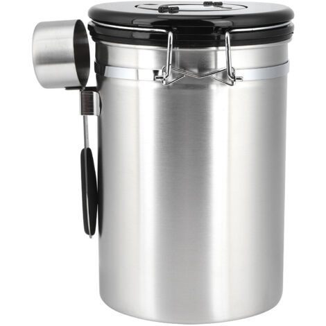 Stainless Steel Coffee Bean Airtight Canister Tea Dried Fruits Storage Container 1.8L (1/5)