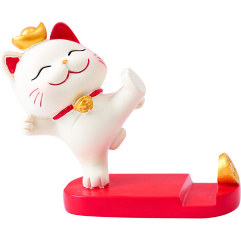 Desk Phone Stand Fortune Cat Strong Resin Light Portable Decorative Phone Holder Stand for Home Tabletop Office Type 2 (1/5)