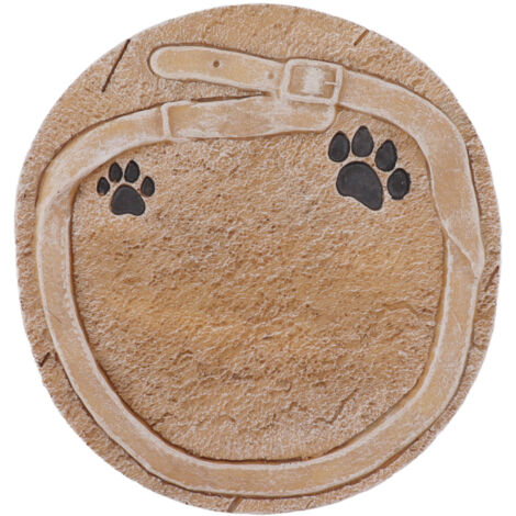 Pet Memorial Stone Paw Print and Belt Decoration Resin DIY Lettering Pet Headstone Grave Marker for Dogs Cats Sandy Yellow (1/5)