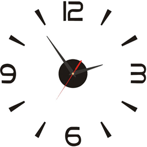 DIY Wall Clock 40cm Small Black Modern Simple European Style Silent Acrylic Frameless DIY 3D Wall Clock (1/5)