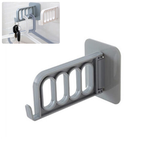 4 Hole Clothes Hanger Storage Hook Folding Adhesive Hanger Hook (1/5)