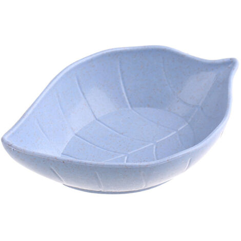Small Dish Versatile Leaf Shaped Refreshing Color Safe Durable Seasoning Dish for Home Kitchen Blue (1/5)