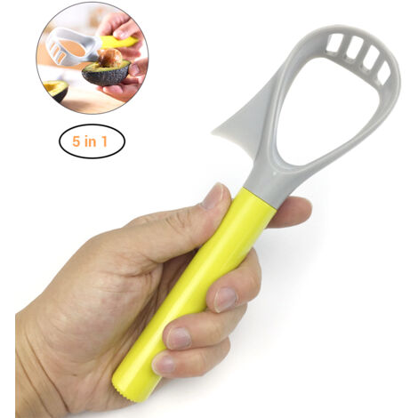5 in 1 Avocado Slicing Tool Pitter Core Remover Fruit Tool Plastic Vegetable Masher Kitchen Accessories (1/5)