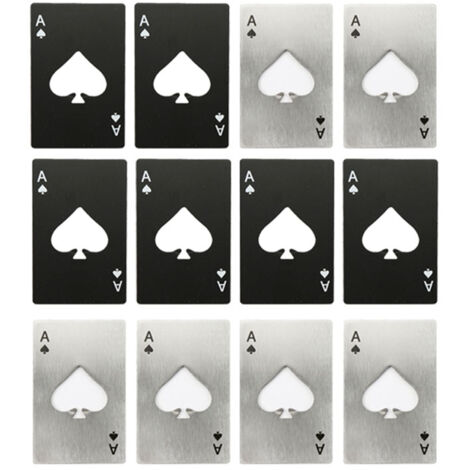 12 Pcs Bottle Opener Poker Shape Stainless Steel Portable Bottle Can Opener for Home (1/5)
