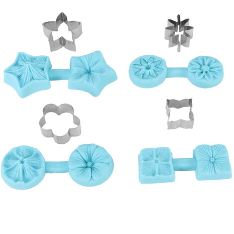 4 Sets Fondant Chocolate Mold Silicone Baking Mold Utensils Kitchen Supplies with Cutter (1/5)