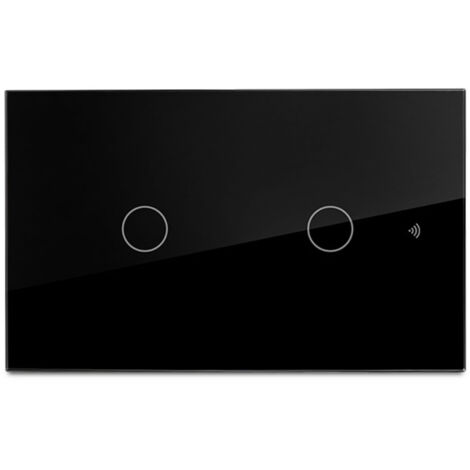 Wifi Smart Touch Panel 2 Gang for Tuya APP Phone Remote Control Voice Timing Function Smart Light Switch for Home Black