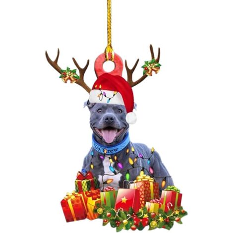 Christmas Cute Dog Wooden Pendant Lovely Gift Xmas Tree Hanging Decor Crafts for Friend Kid Gift 2021 Christmas Tree Ornament (1/5)