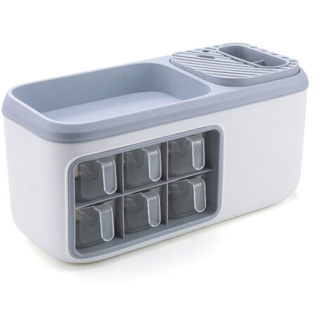Seasoning Bottle Storage Box Multifunctional Double Layer Kitchen Seasoning Bottle Spice Organizer Knife Spoon Utensil Holder Grey (1/5)