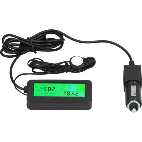 Mini Thermometer Electronic Temperature Meter with LCD Display DC12V for Car Indoor OutdoorGreen (1/5)