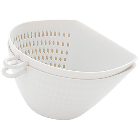 Vegetable Drain Basket Double Layer Plastic Kitchen Colander Bowl Set with Handle for Fruit Food