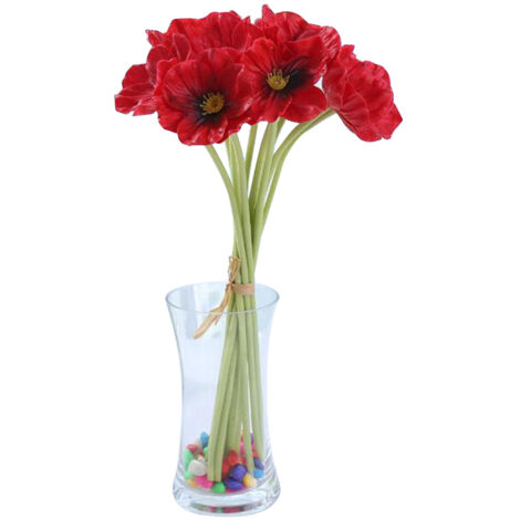10pcs Artificial Red Flower Artificial Fake Red Flower Decor for Wedding Bouquets Corsages Centerpiece Floral Arrangements (1/3)