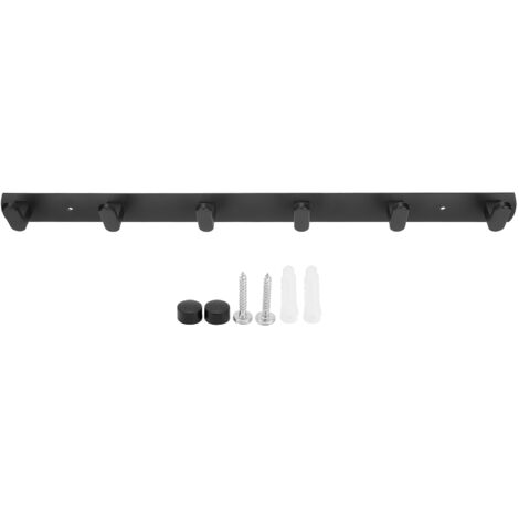 Coat Hooks Aluminum Alloy Lightweight Wall Mounted Coat Hook with 6 Hooks for Bedroom Bathroom CorridorBlack (1/5)