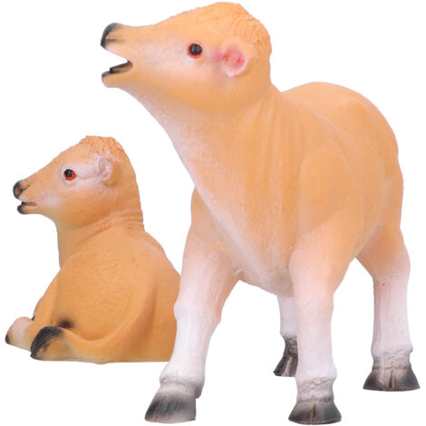 Resin Cattle Ornament 2pcs Animal Model Cattle Figurine Crafts for Garden Courtyard (1/5)