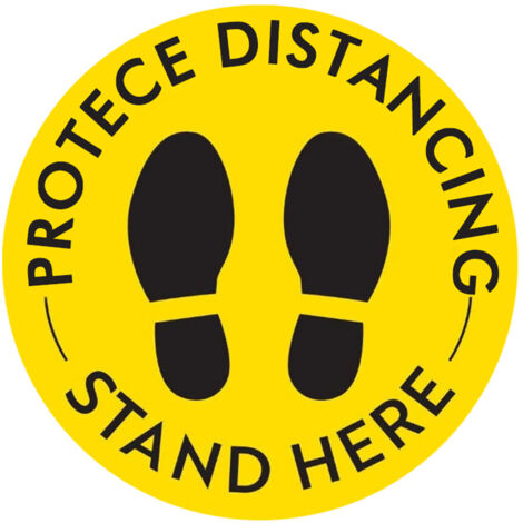 Social Distancing Floor Decals Anti Slip Distancing Floor Sticker Maintain 6 Foot Distance Marker (1/5)