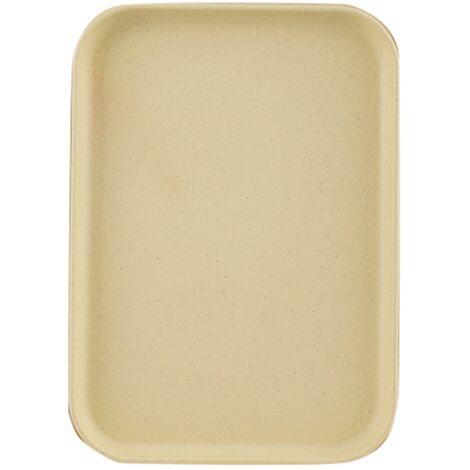 Kitchen Serving Tray Wheat Straw Rectangular Nordic Style Cupcake Fruit Snack Tea Tray for Home Office Restaurant Yellow S (Approx. 25x17cm / 9.8x6.7in) (1/5)