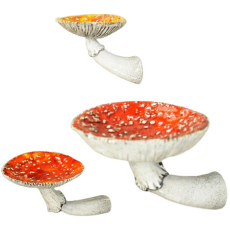 3Pcs Resin Mushroom Wall Shelf Whimsical Floating Craft Rack Mushroom Wall Mounted Shelves for Bedroom Living Room (1/5)