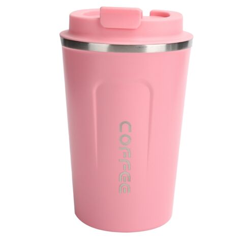 380ml Vacuum Mug DoubleLayer Stainless Steel Spill Proof Portable Car Coffee Cup(Pink ) (1/5)