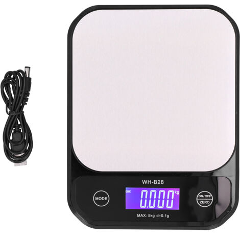 USB Charging Scale Waterproof Kitchen Baking Food Scale Electric Weight Measuring BalanceBlack 5kg/0.1g (1/5)