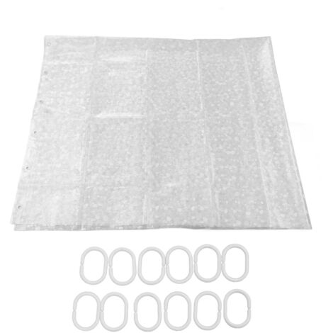 Waterproof PEVA Shower Curtain Transparent Clear Bathroom Shower Curtain with Ring Stainless Steel Buttonhole 180x200cm