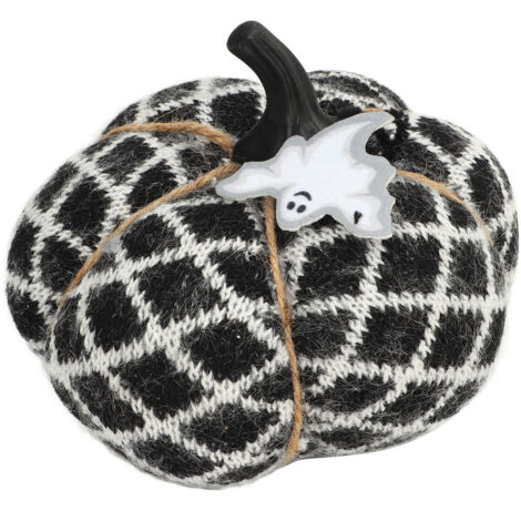 Fabric Decorative Pumpkin Exquisite Soft Polyester Wool Pumpkin for Thanksgiving Halloween Party Black (1/5)