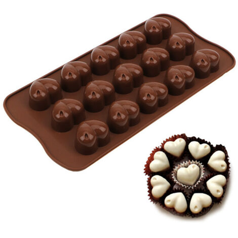 15 Solts Silicone Love Heart Shape Chocolate Mold Candy Biscuit Cake Baking Mould (1/5)