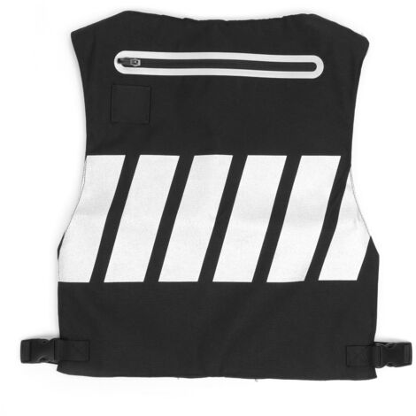 Reflective Safety Vest Cycling Clothes Waistcoat for Courtyard Training Sports EquipmentBlack White (1/5)