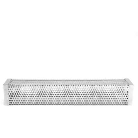 Square Shape Smoke Tube Stainless Steel BBQ Charcoal Grill Smoker Tube Barbecue Accessory12in (1/5)