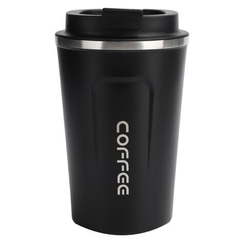 380ml Vacuum Mug DoubleLayer Stainless Steel Spill Proof Portable Car Coffee Cup(Black ) (1/5)
