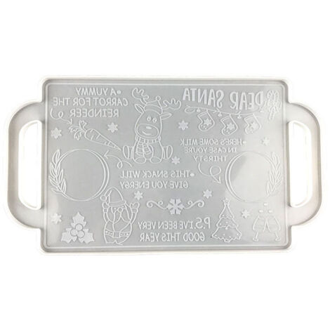 Christmas Tray Mold Silicone Tray Molds for Epoxy Resin Christmas Santa Claus Stocking Tray Mold with Handles for DIY Serving Board (1/5)
