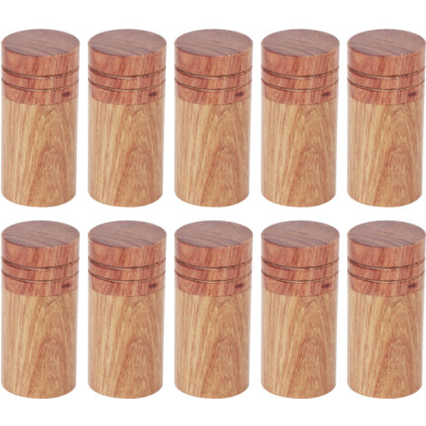 10Pcs Wooden Essential Oil Cylinder Box Storage Bottle Container Travelling Carrier Case2.9cm Outer Diameter (1/5)