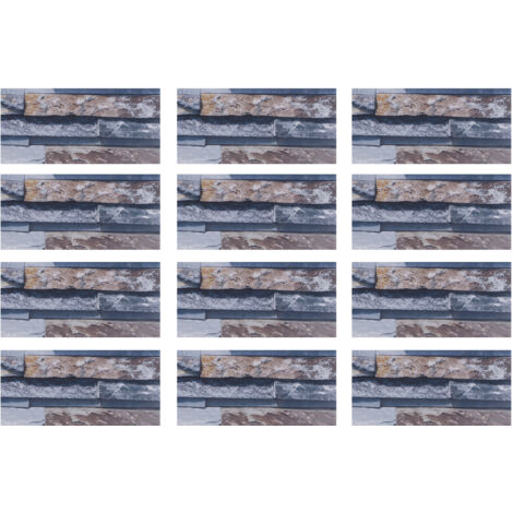 12Pcs Tiles Sticker Waterproof PVC SelfAdhesive Floor Wall Sticker Decal Kitchen Accessories(KIT045 ) (1/5)