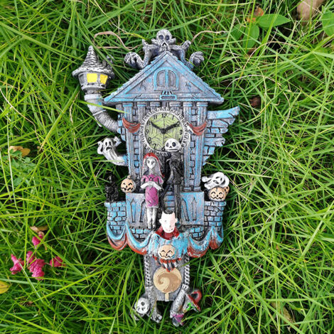 Halloween Forest House Clock Synthetic Resin Halloween Cuckoo Clock for Halloween Party Decoration (1/5)