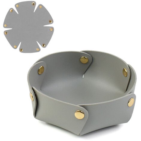 PU Leather Tray Organizer Caddy Hexagonal Storage Tray Box for Key Phone Coin Wallet Watches (1/5)
