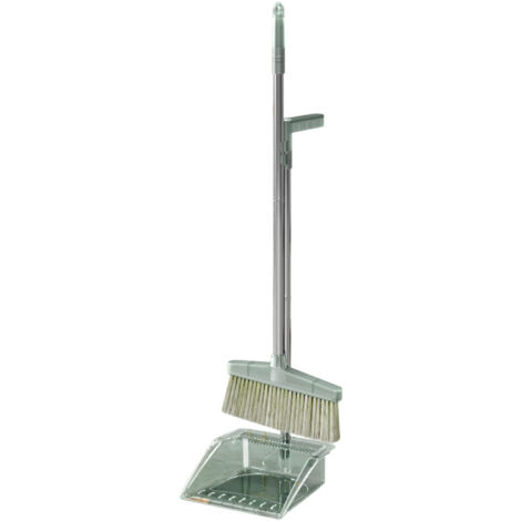 Broom Dustpan Set Cleaning Tool Dust Pan Long Handle Broom Brush Kit for Home Bedroom Green (1/5)