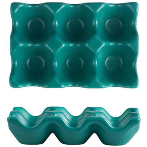 Household Ceramic Egg Tray Egg Tray Refrigerator Egg Preservation Storage Box Egg Rack Egg Tray (1/5)