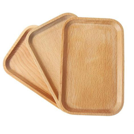 Classic Rectangular Wood Serving Tray Tableware Serving Tray Handcrafted Decorative Trays Wooden Food Tray (1/5)