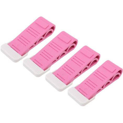 4 Pcs Pink Door Stoppers Rubber Door Stop Security Wedge Door Gap For Bottom of Door On Floor (1/5)
