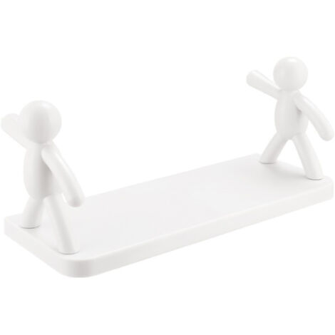 Bathroom Floating Shelf Punch Free Strong Load Bearing Durable PP Bathroom Wall Shelf for Bathroom Kitchen White Floating Shelf (1/5)