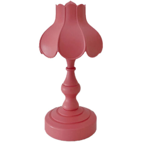 Desk Lamp Retro Lotus Leaf Ingenious Lovely 3 Light Sources Small Table Night Lamp for Girls Bedroom Rose Red (1/5)