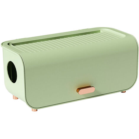 Cable Management Box Plastic Easy Assemble Safety Protection Cord Organizer Box for Power Strips Chargers Adapters Wires Light Green (1/5)
