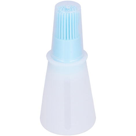 Oil Bottle Brush Silicone Multifunctional Sauce Barbecue Oil Brush with Transparent Bottle Cap Kitchen ToolBlue (1/5)