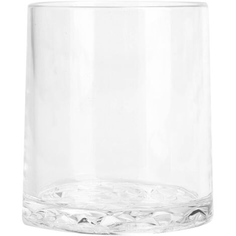Round Wine Cup with Diamond Shape Bottom Reusable Tea Juice Milk Mug for Home Bar Club Use(Transparent ) (1/5)