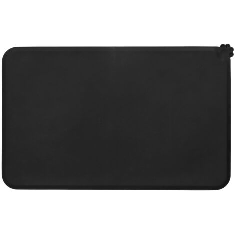 Silicone Placemat Leakage Proof Waterproof Non Slip Pet Feeding Bowl Mat Accessory(Black ) (1/5)