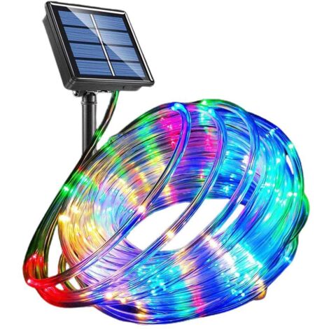 LED Rope Lights 40Ft 100 LEDs Solar Powered String Lights 8 Modes Color Changing Tube Light Waterproof Strip Fairy Lights (1/5)