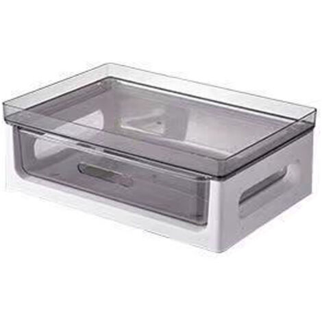 Desk Organizer Drawer Type Dustproof Desktop Storage Rack with Top Tray for Living Room Kitchen White 1 Layer (1/5)